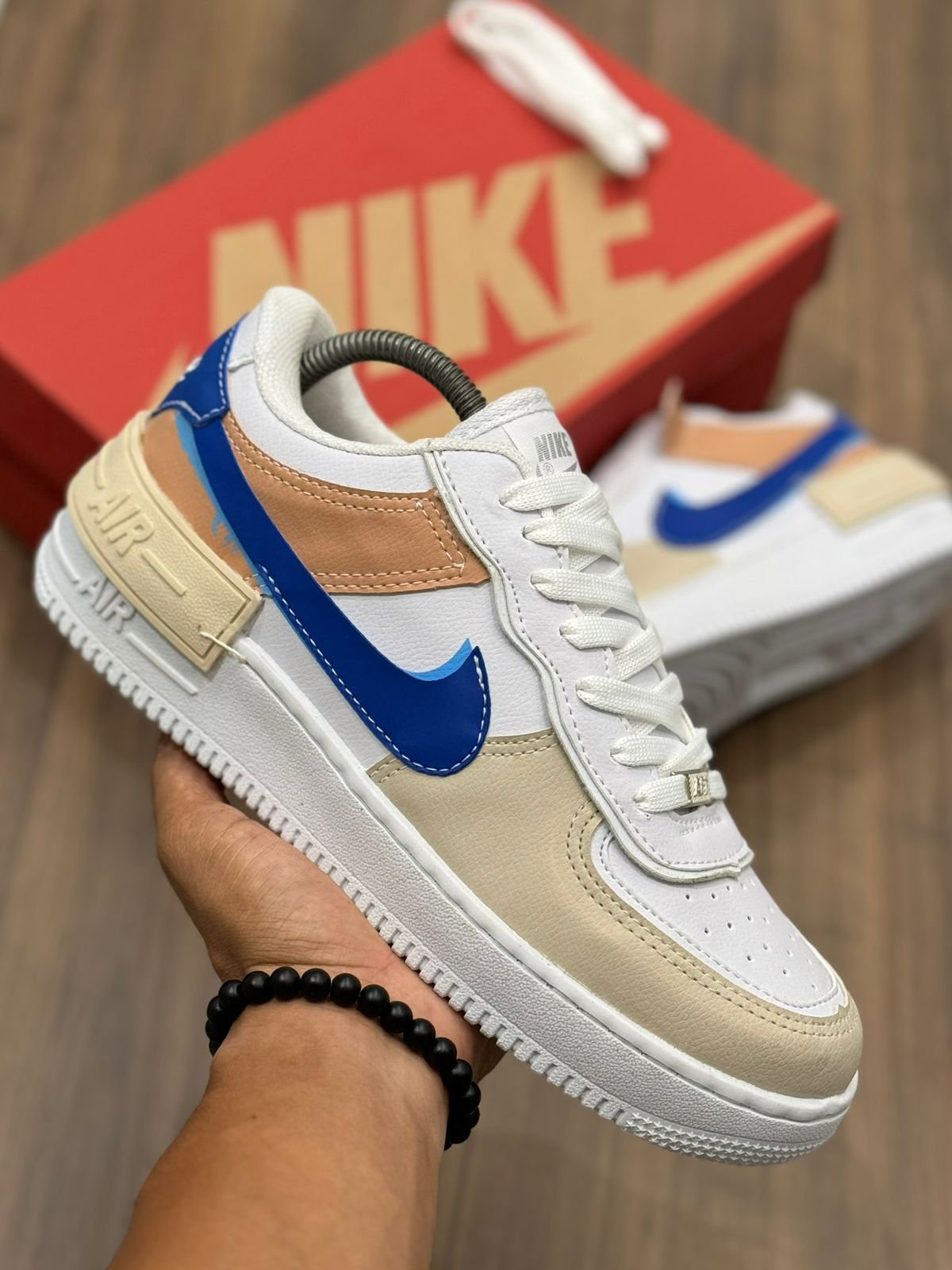 Air Force Shadow - Branco com Azul Marinho
