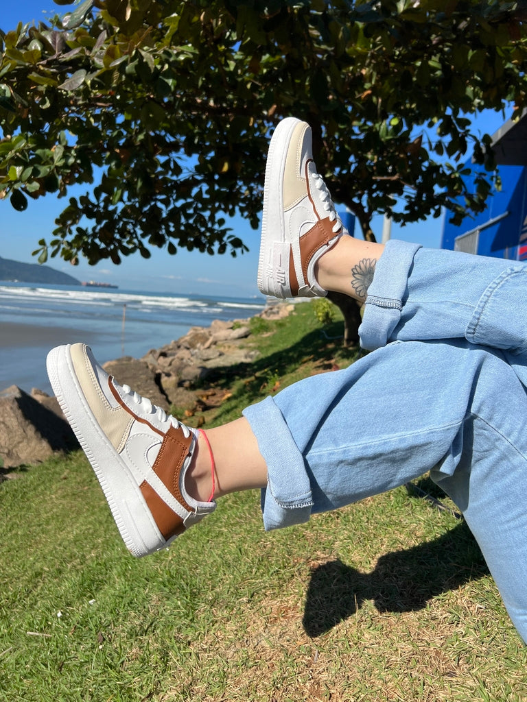Air Force Shadow - Branco com Marrom