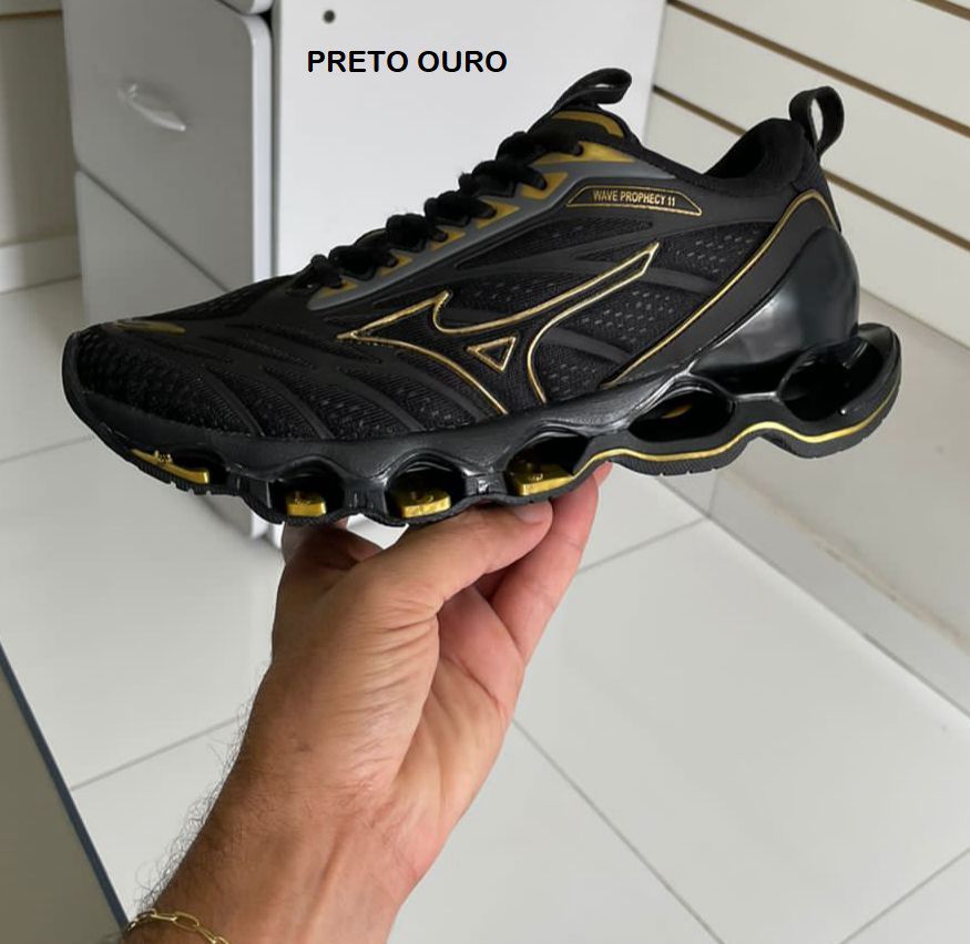 Mizuno Wave Prophecy 11 - Preto com Amarelo