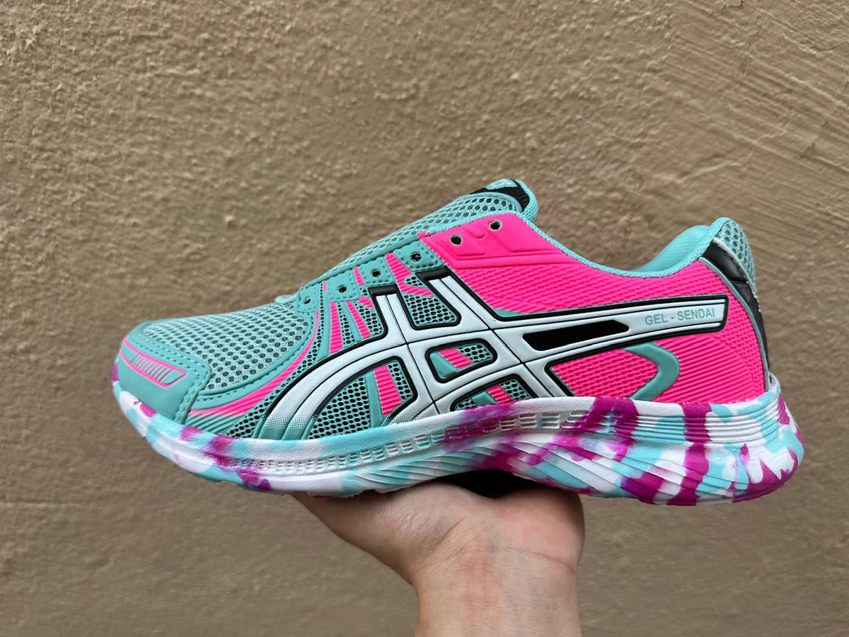 ASICS Sendai - Verde Água com Rosa